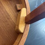 Vintage 1950 Hainke Germany round wooden coffee table - 61 cm