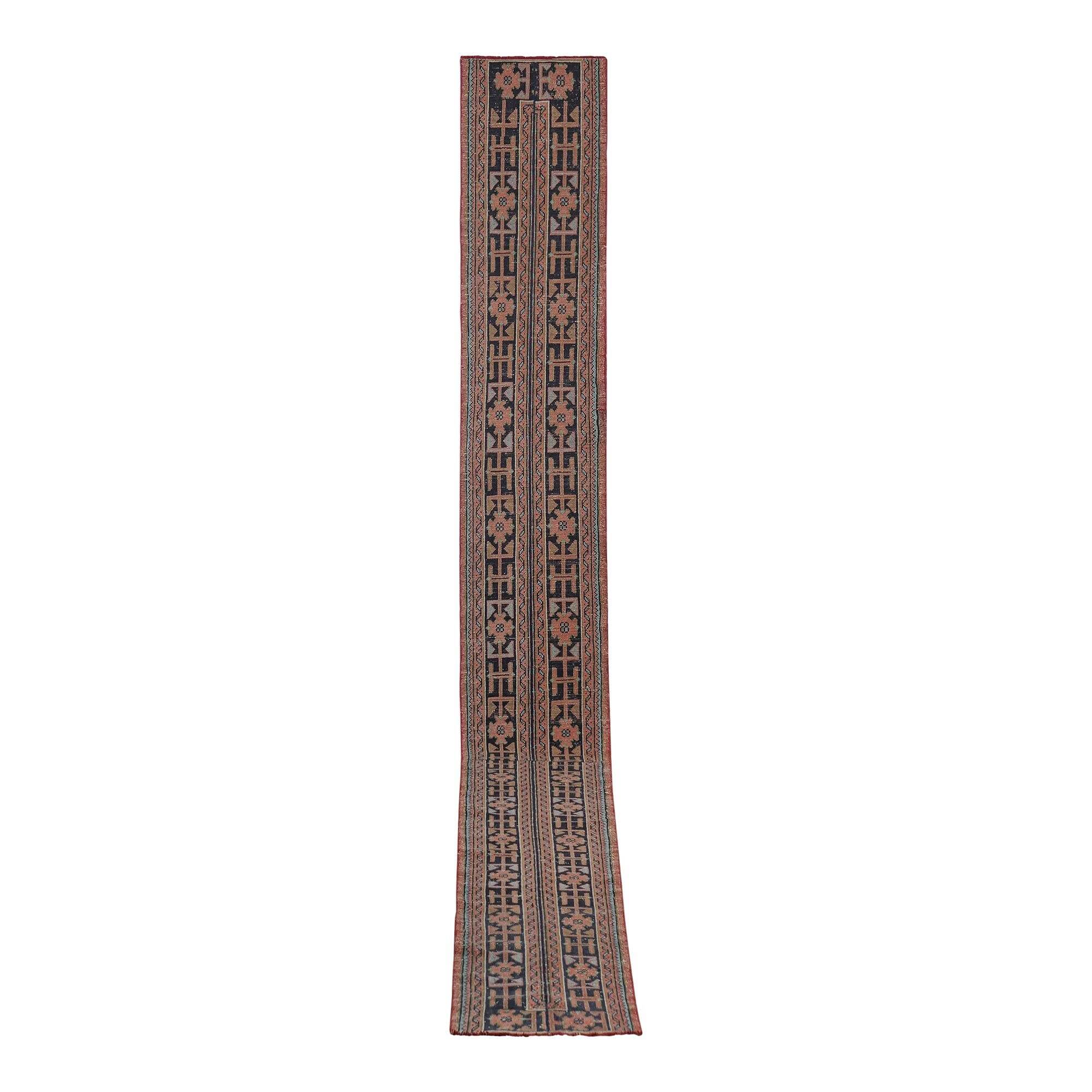 Vintage Turkish hallway rug 63x633 cm