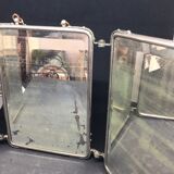 Bevelled triptych barber mirror 57x16cm