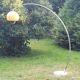 Arco telescopic design floor lamp from the 70s, marble base, chrome rod, plastic lampshade