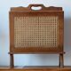 Wooden magazine holder and vintage cannage