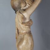 Ceramic sculpture Woman and opal belt jug Goldscheider circa 1900, 60 cm C155