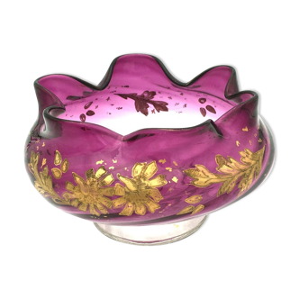 Coupe mouvement de spirale forme fleur, cristal, art nouveau, vers 1900