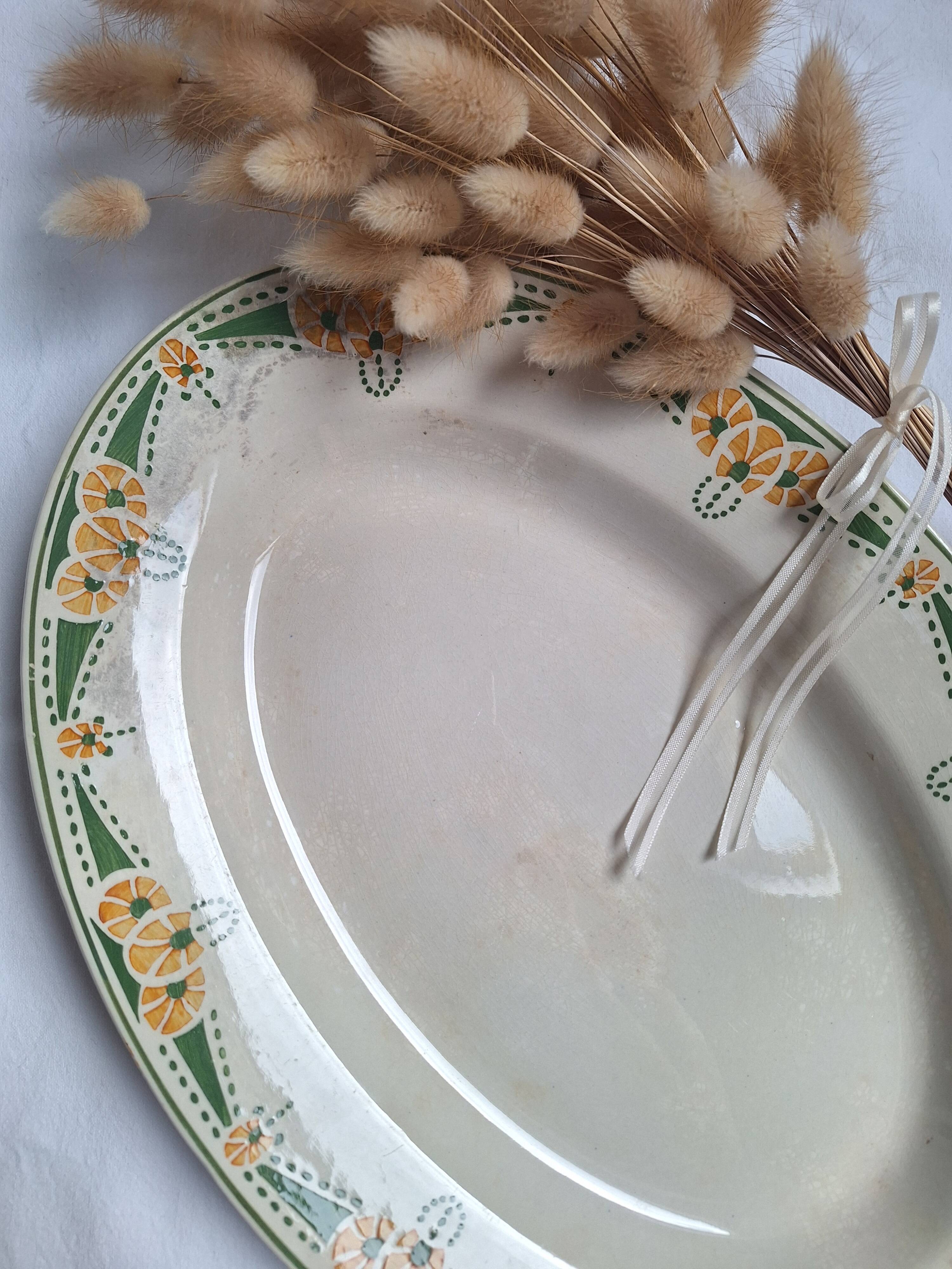 Longwy art deco oval dish