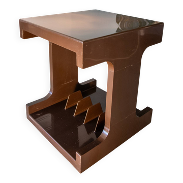 Table d'appoint range vinyle 1970 SOMM Paris