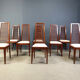 Set of 8 Italian high back dining chairs, 1980s
