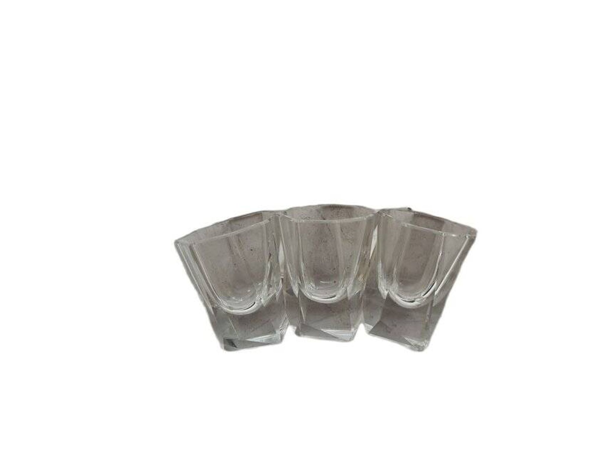 Verres Art Déco, Pologne, années 1930, ensemble de 3