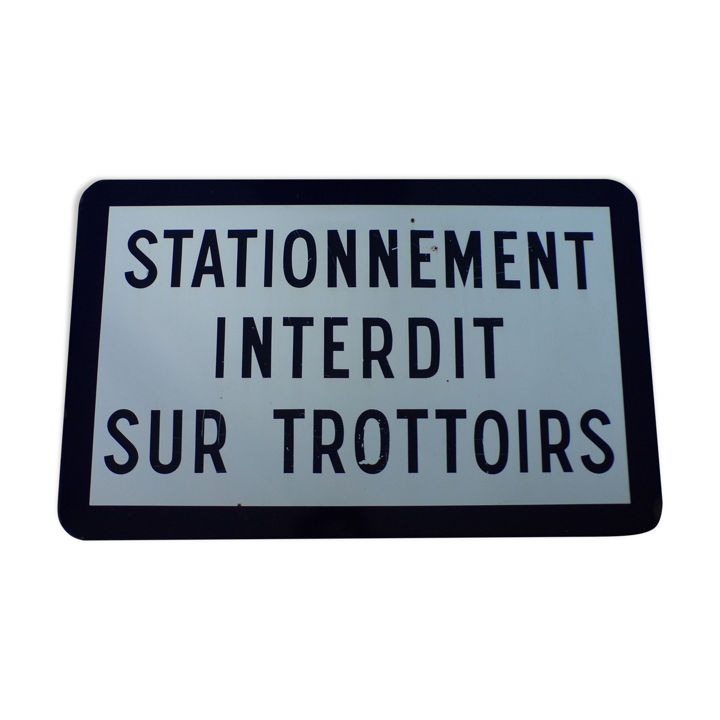 Old enamelled sheet metal panel parking prohibited