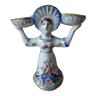 Salt shaker pepper pot saleron statue woman double-sided faience rouen desvres martres