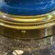 Lampe Napoléon III fin XIXème en opaline bleu