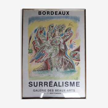 Affiche 1971 surrealisme expo Bordeaux