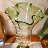 Vase in gradients of green Murano