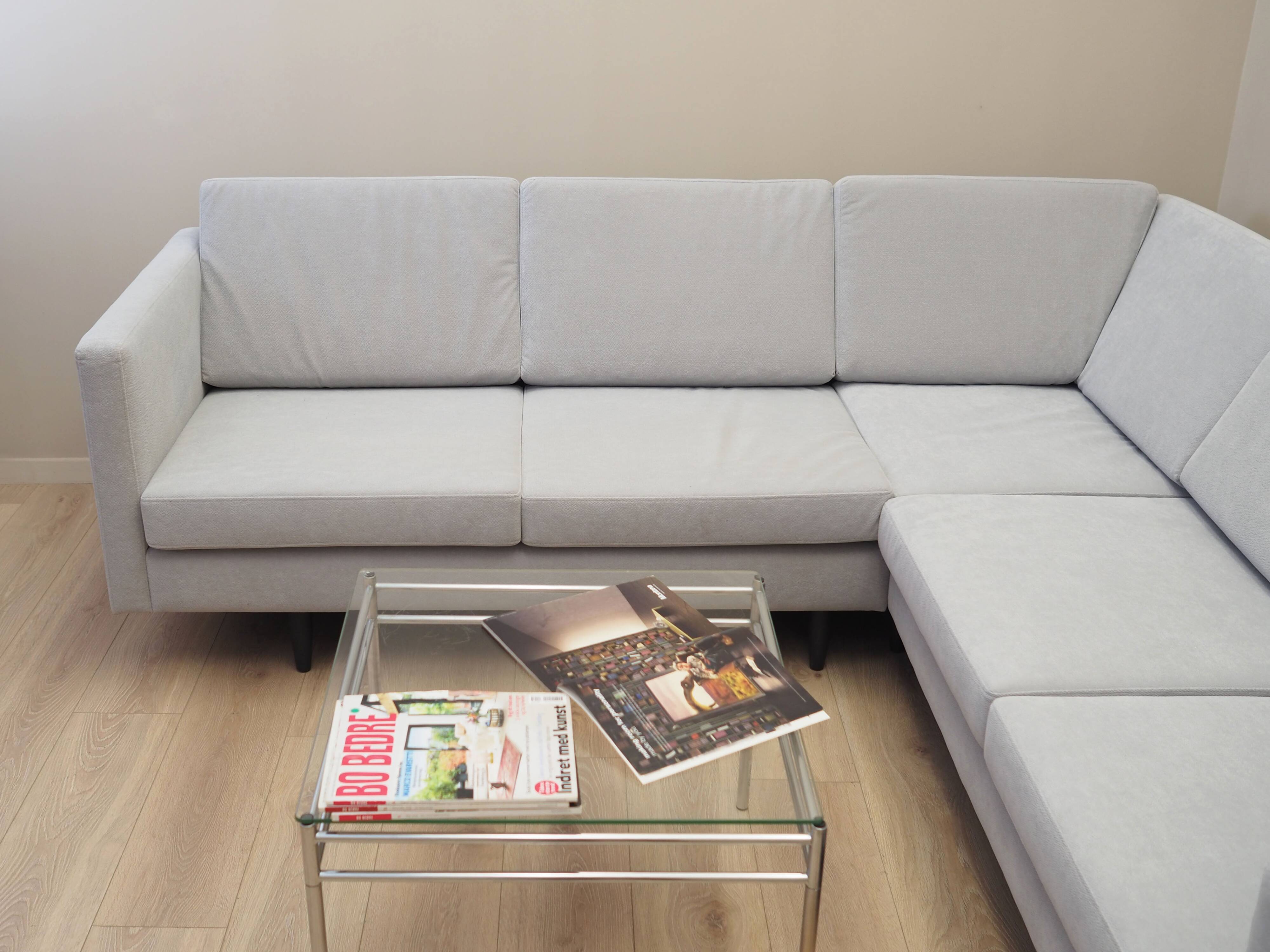 Grey corner sofa, Danish design, 1990s, production: Denmark