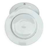 Pair of Round Dishes with Golden Trim in White Porcelain D: 29.5 cm