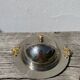 Silver-plated metal butter dish with knots