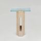 Travertine - Glass side table "LLOYD"