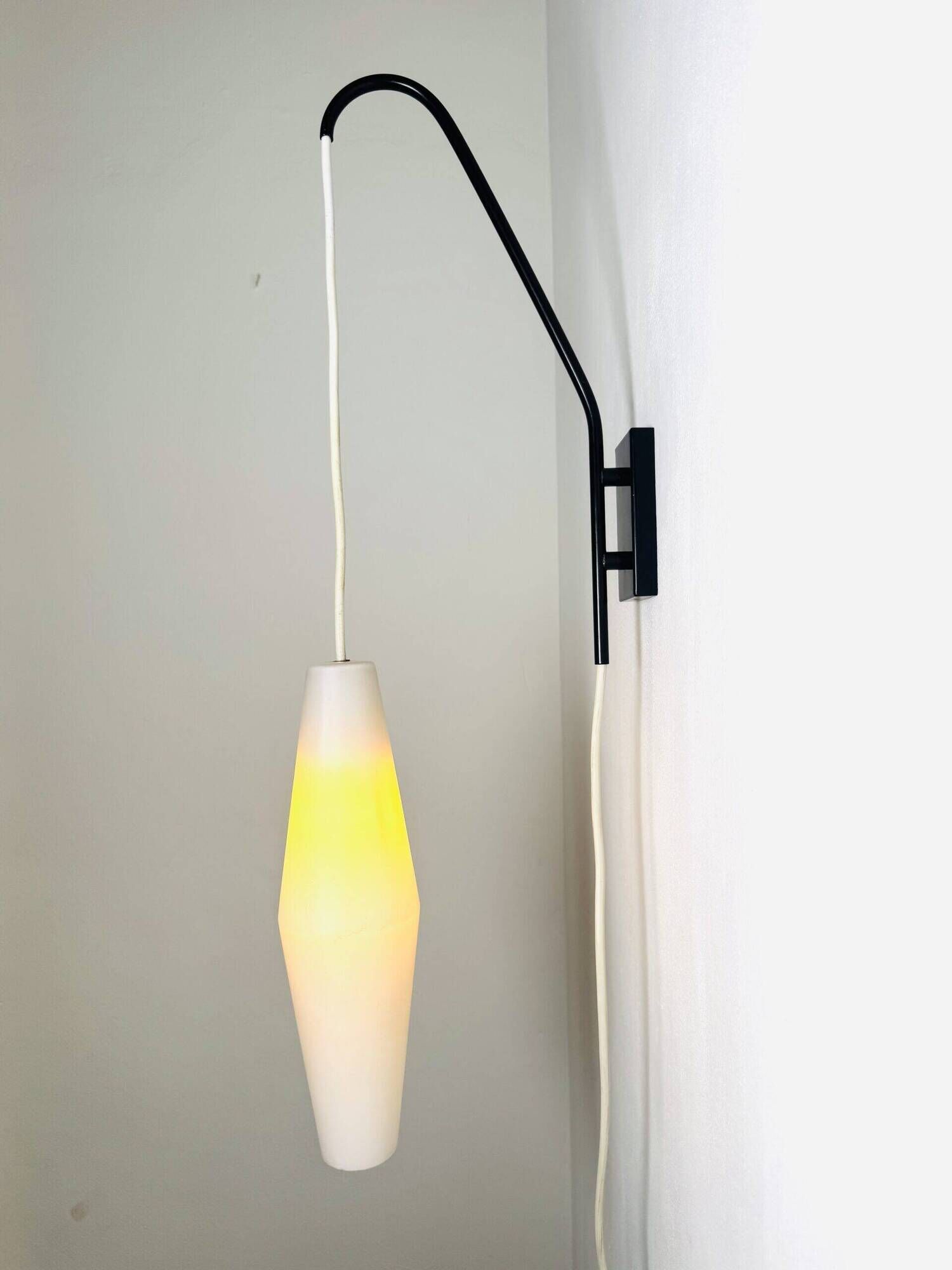 Floating Wall Lamp In Matt Opal Glass By Philips, The Netherlands 1960S