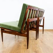 Paire de fauteuils verts du milieu du siècle 1965