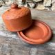 Cheese or butter bell in terracotta and its dish