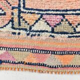 3x11 Pastel Salmon & Pink Runner, Natural Wool Runner Rug, 87x342 Cm