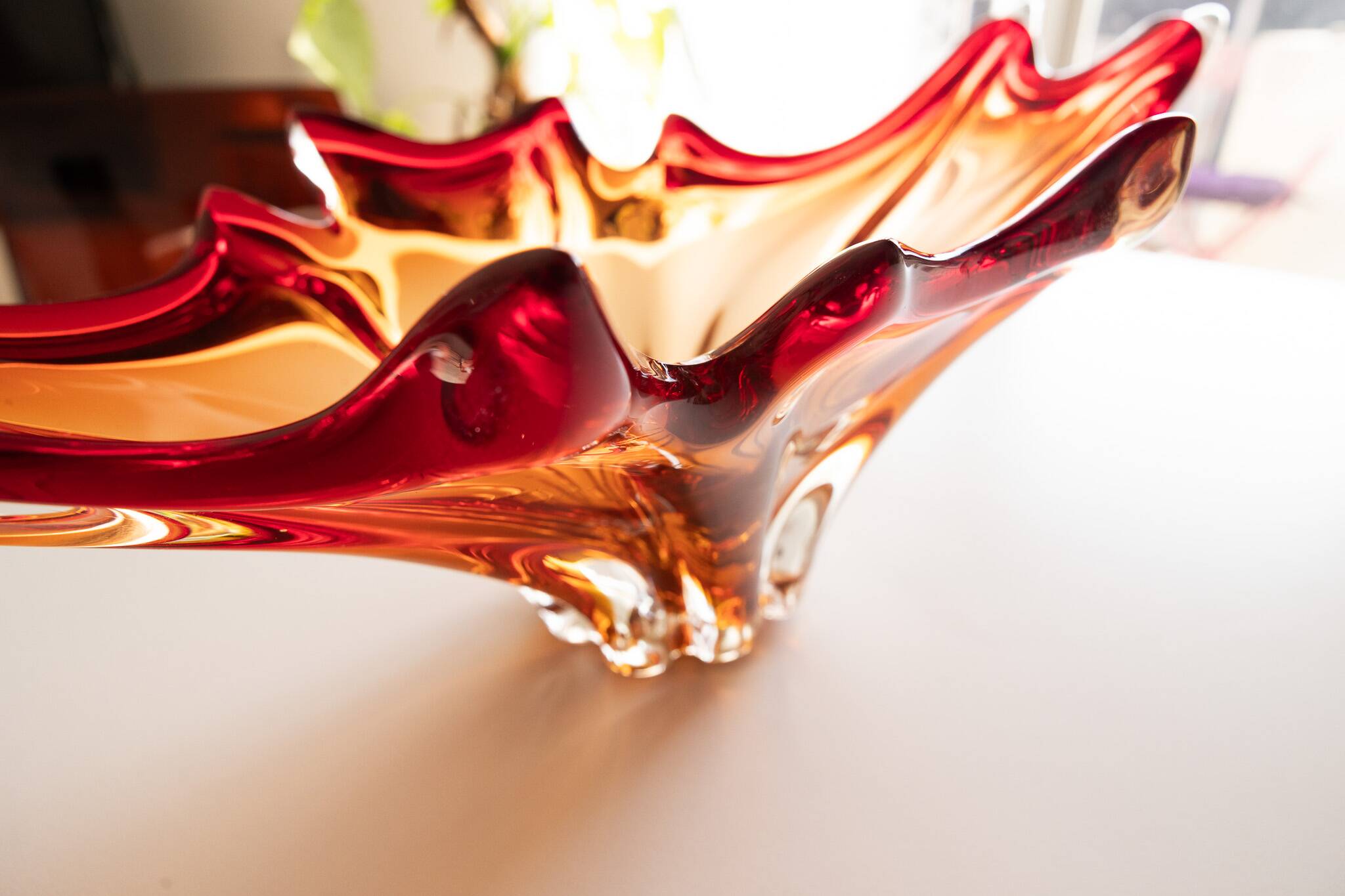 Red Murano glass bowl