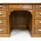 Coffered walnut desk