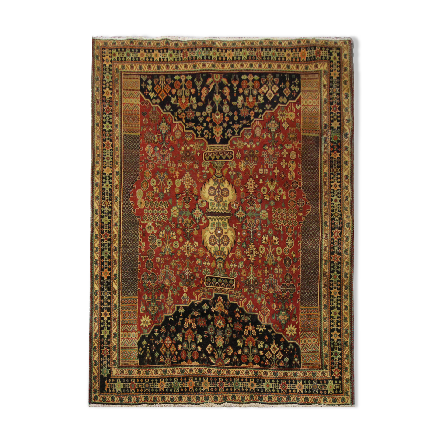 Handwoven Persian Qashqai Rug, Oriental Wool Shiraz Carpet- 157x240cm
