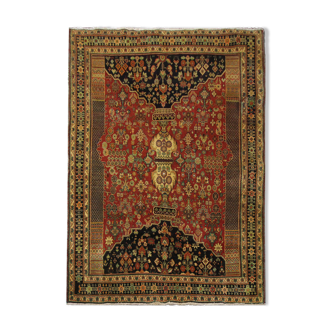 Tapis qashqai persan tissé à la main, tapis shiraz oriental de laine- 157x240cm