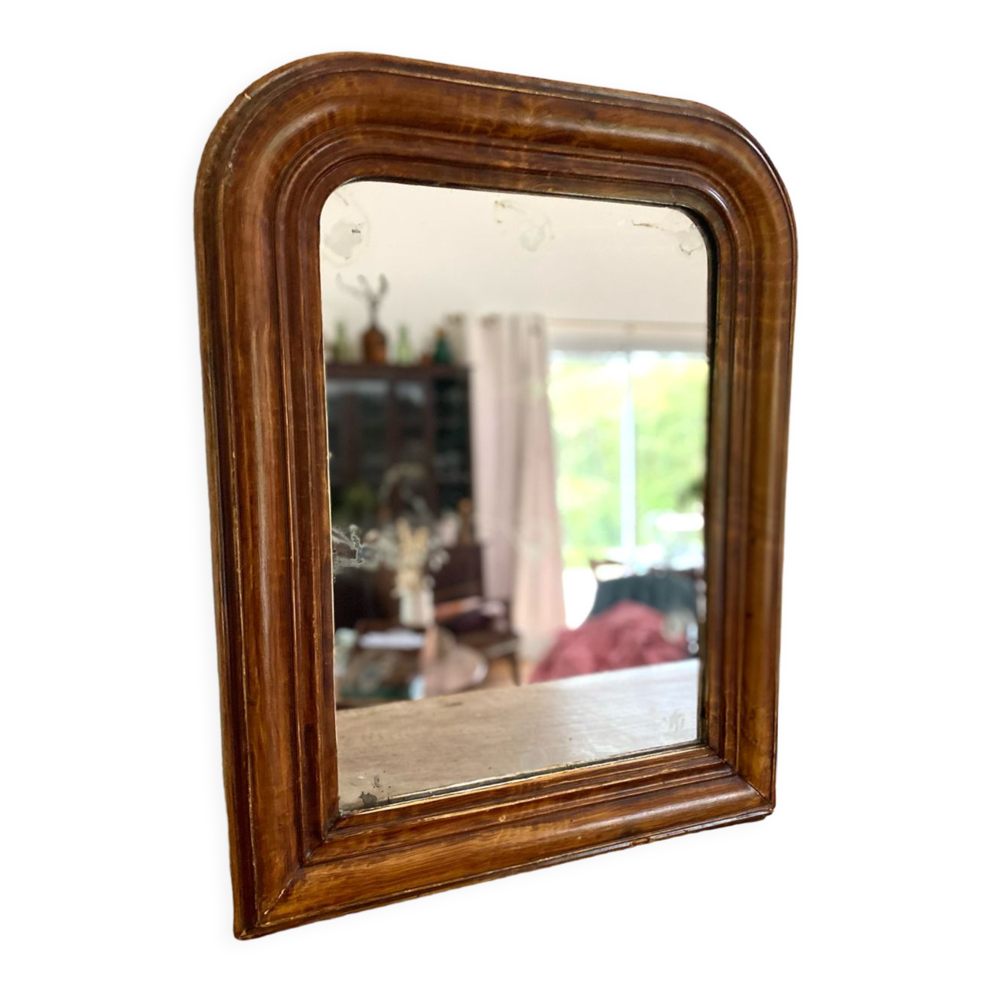 Antique Louis Philippe mirror with wooden plate