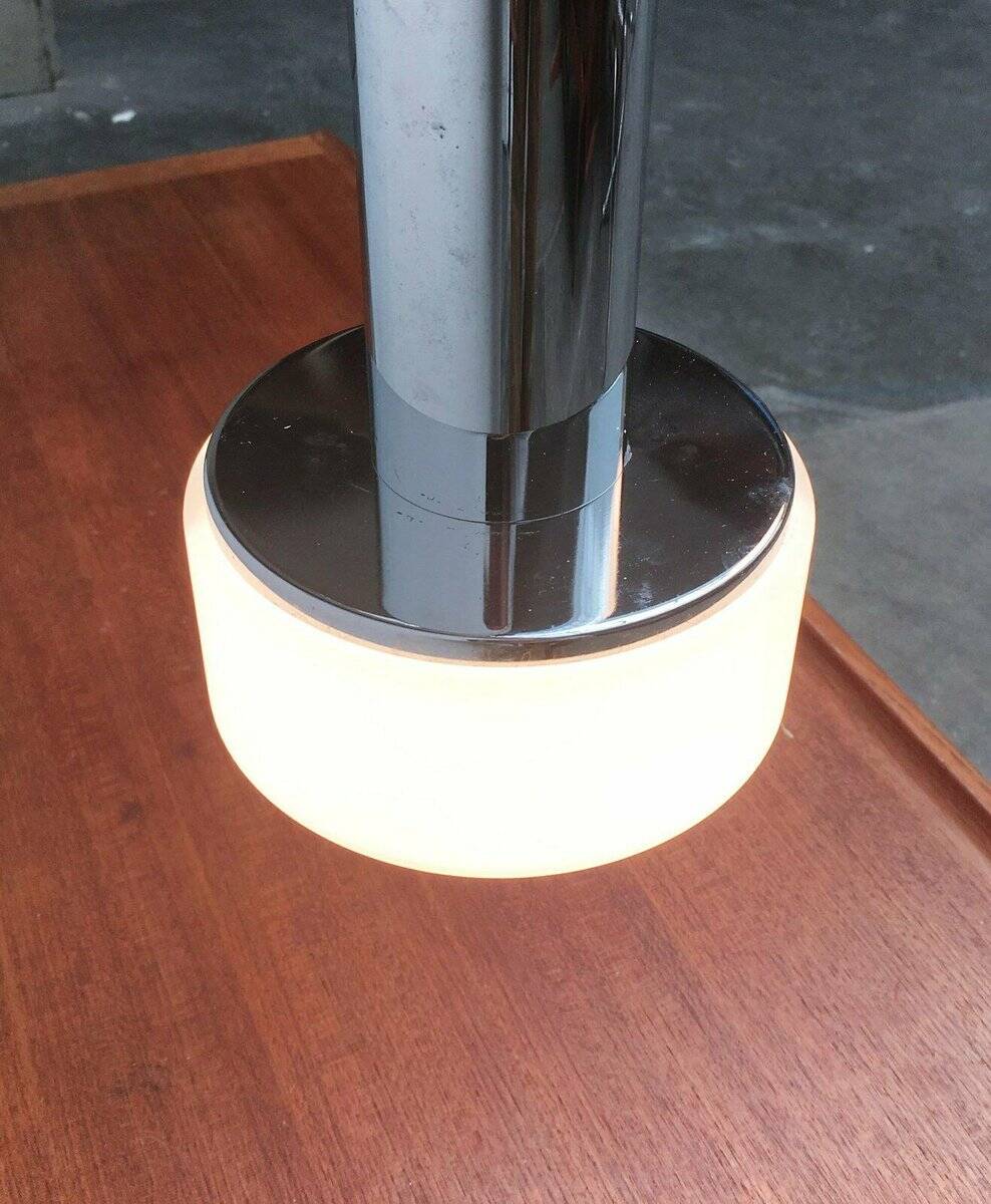 Suspended glass and chrome lamps model P105 German Mid-Century Space Age from the 1960s by Staff, set of 2.