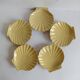 Set of 5 vintage beige ceramic scallop shells