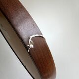 Mid Century solid wenge wooden wall mirror