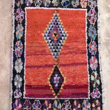 Moroccan carpet boucherouite colored - 139 x 207 cm