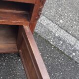 Solid oak and marble bedside tables