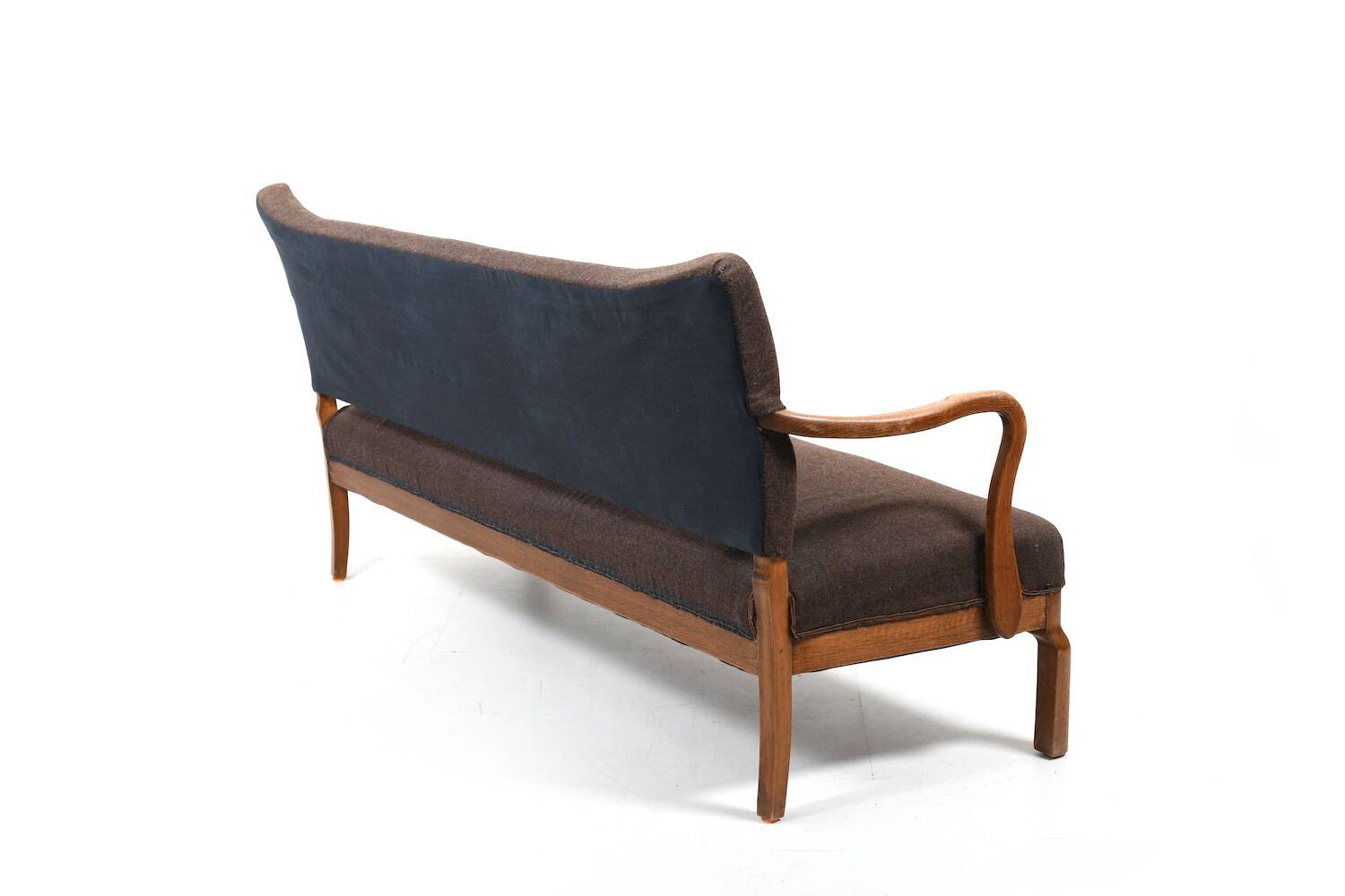 Solid Oak Sofa by Slagelse Møbelvaaek Denmark 1930s
