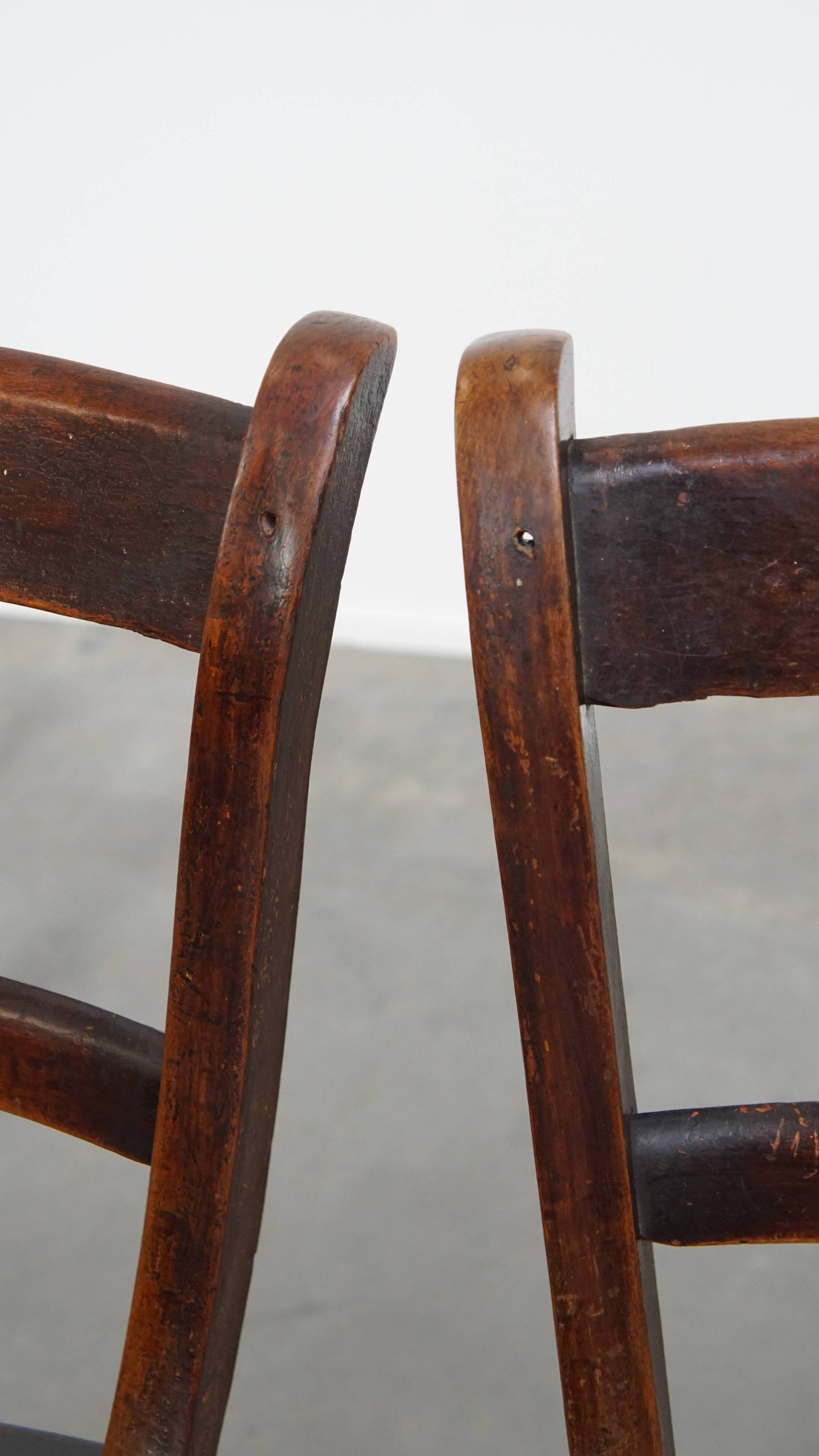 Set of 6 Antique English Oxford Dining/Kitchen Chairs