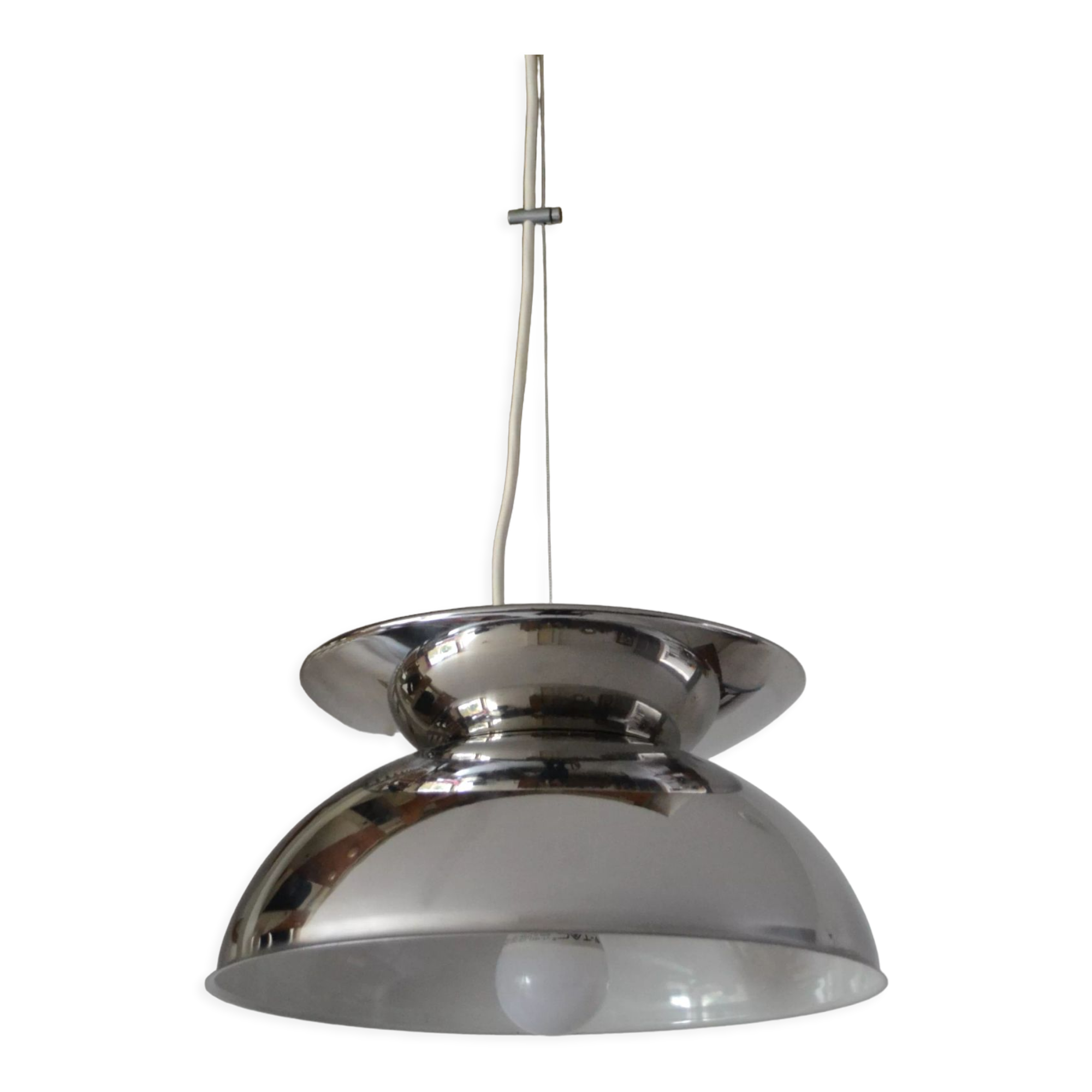 Concentrica pendant light by Harvey Guzzini chrome steel
