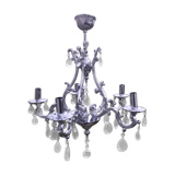 5-light chrome metal chandelier with Italian design stamps