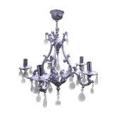 5-light chrome metal chandelier with Italian design stamps