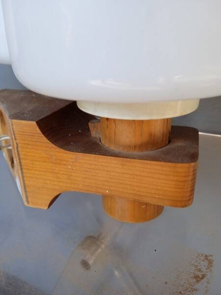 Pair of vintage 1960 wood/glass wall lights