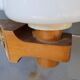 Pair of vintage 1960 wood/glass wall lights