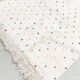 Berber carpet beni ouarain ecru with multicolored polka dots 255x146m