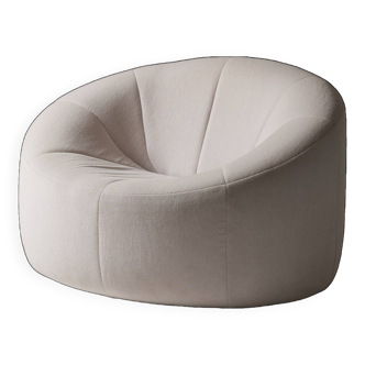 Pumpkin white armchair Pierre Paulin