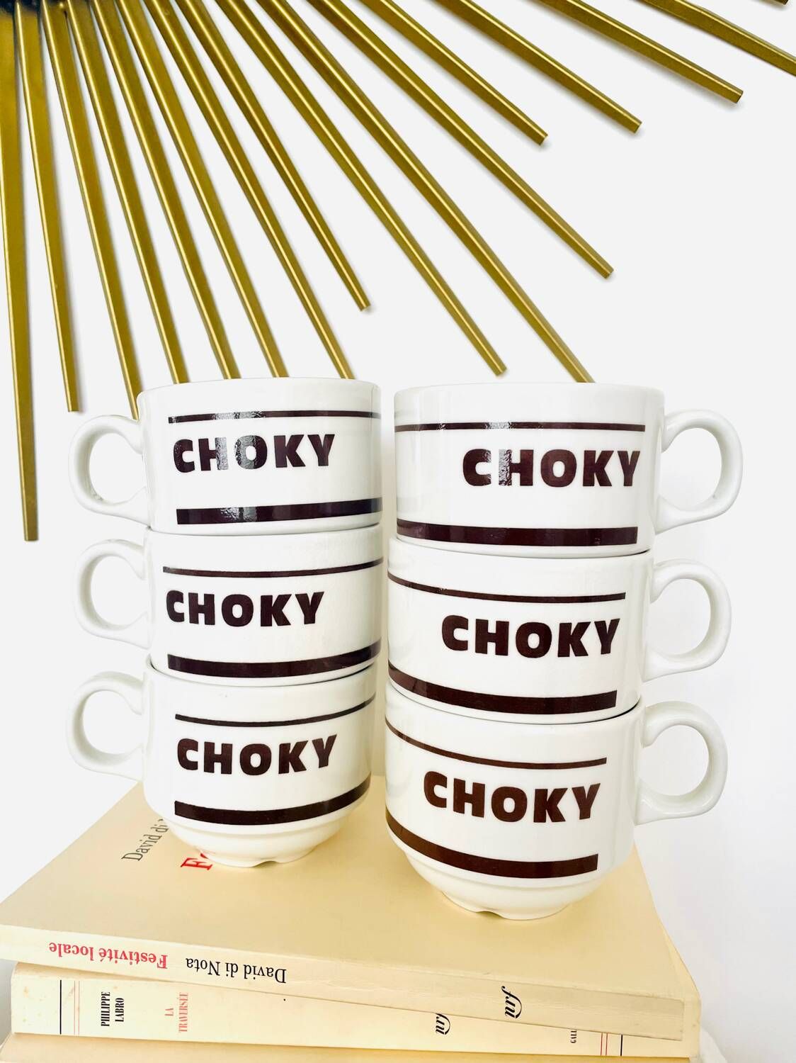 Set of 6 vintage chocolate cups “Choky” Churchill England