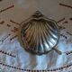 Scallop shell butter dish in silver metal made in England