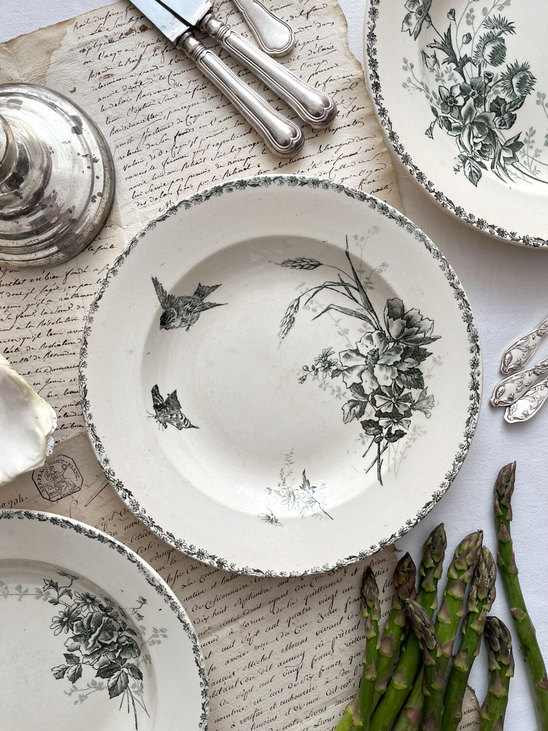 2 “French” ironstone soup plates from Choisy le Roi