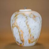 Colorful marbled opaline globe, glass lampshade, ceiling lamp, ceiling lamp, 60's