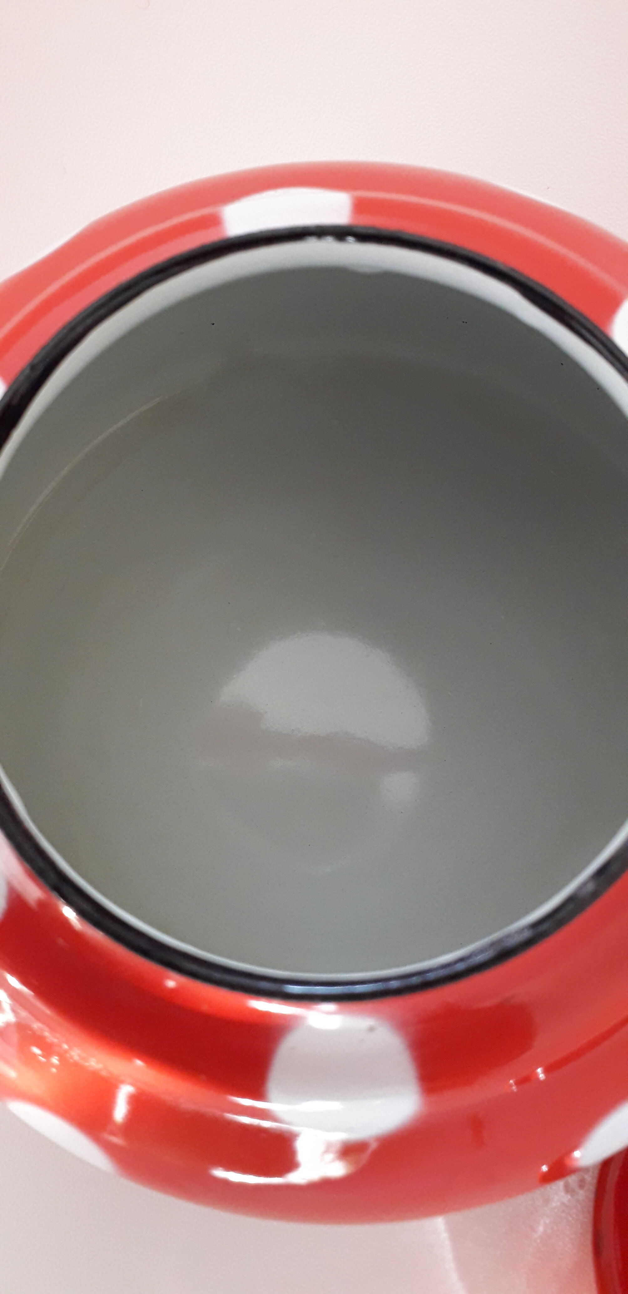 Enamelled polka dot teapot