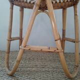 Pair of bamboo chairs and rattan years 70