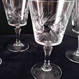 4 crystal wine glasses (Bohemian?)